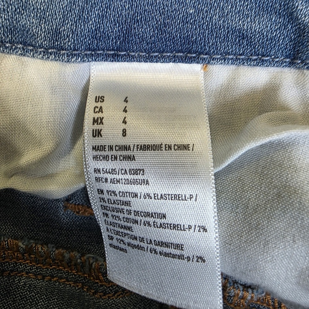 Y2K‎ American Eagle Womens 4 Shortie Micro Tie Front Distressed Cutoff Shorts - Picture 5 of 8